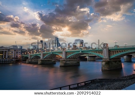 Southwark Bridge over Thames river in London, England.