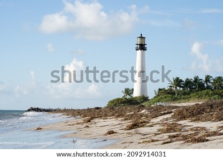 Cape Florida Lighthouse in Key Biscayne, Florida. Royalty-Free Stock Photo #2092914031