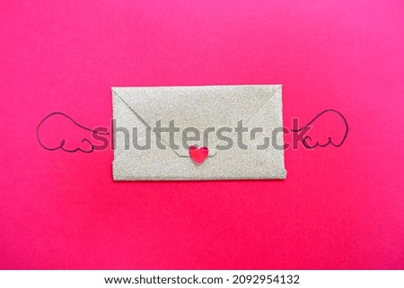 Love letter and pink background