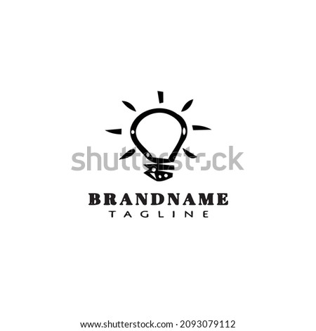cute light bulb logo template icon modern simple illustration