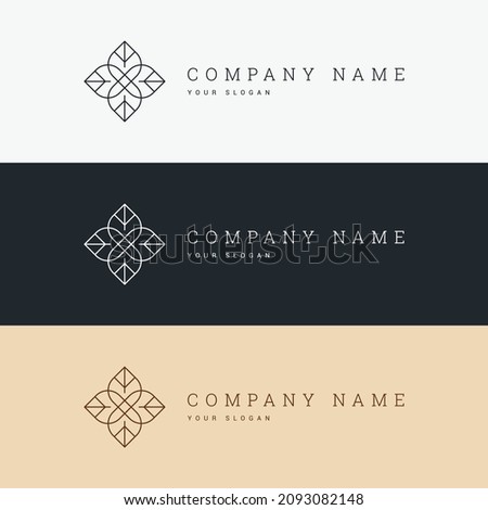 minimal elegant multipurpose horizontal logo template and line art symbol and icon