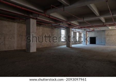 Internal structure of large concrete blank house Royalty-Free Stock Photo #2093097961