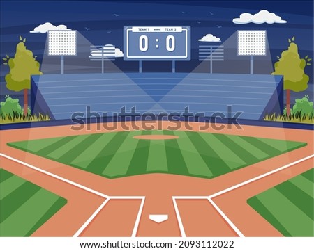 Baseball Softball field flat vector