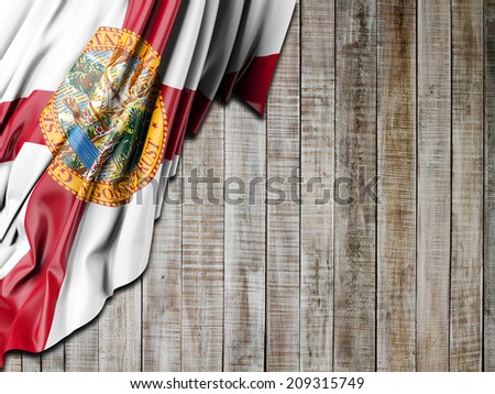 Florida Flag with vertical wood