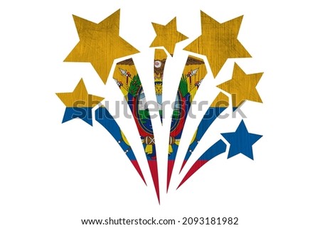 World countries. Fireworks in colors of national flag on white background. Ecuador