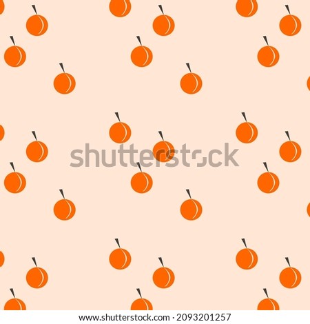 Fruits seamless pattern. Orange fruits seamless pattern. Orange background.