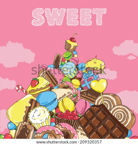 mountain of sweets in the sky