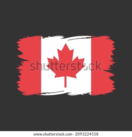 Canada flag brush strokes painted 