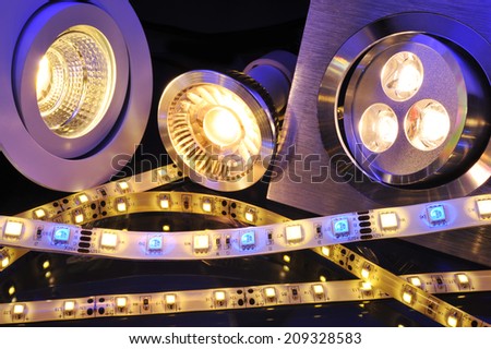 different current LEDs-technologies in one picture Royalty-Free Stock Photo #209328583