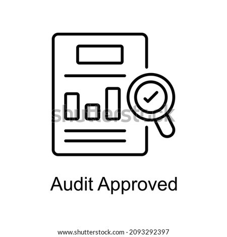 Audit Approved vector outline icon for web isolated on white background EPS 10 file