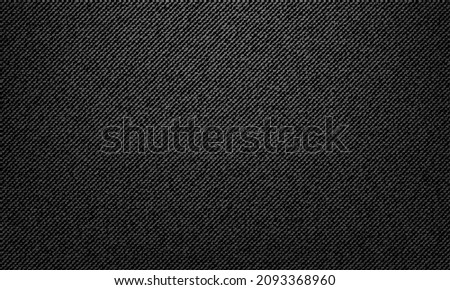 Black jeans denim texture background, vector apparel of sturdy cotton pattern. Closeup of twill fabric or black cotton jeans textile with denim canvas material, gray worn jeans pattern Royalty-Free Stock Photo #2093368960