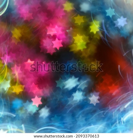christmas bokeh of glowing lights in the form of a star 