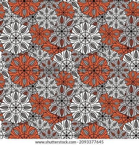Seamless vector pattern with abstract chaotic ornament. 
