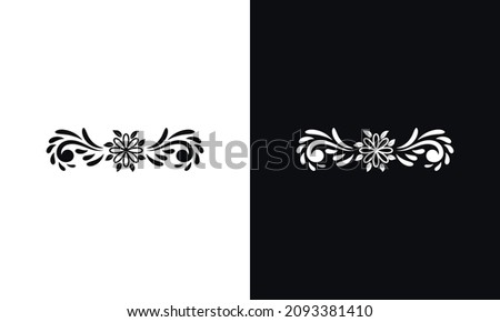 Floral elements for design black and white