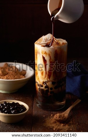 Black bubble milk tea advertising photography