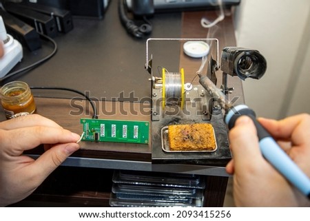 circuit repair with electronic soldering process