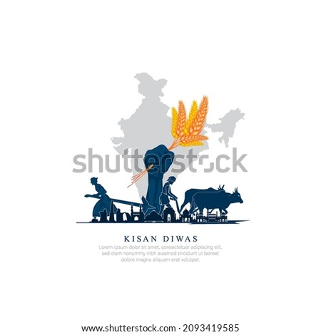 KISAN DIWAS- VECTOR ILLUSTRATION OF KISAN DIWAS Royalty-Free Stock Photo #2093419585