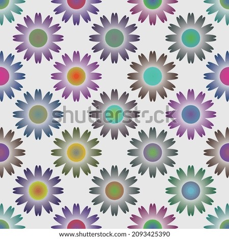 FLORAL TILES SEAMLESS PATTERN VECTOR SKETCH Royalty-Free Stock Photo #2093425390
