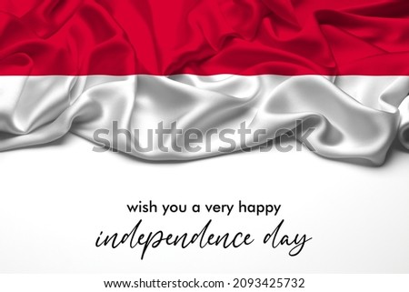 Country Flag_Monaco Celebrating Independence Day. Abstract waving flag on gray background