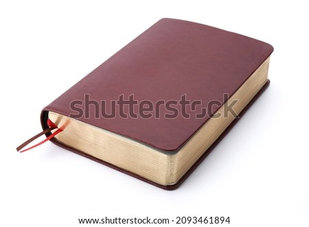 Leather notebook or book isolated on white