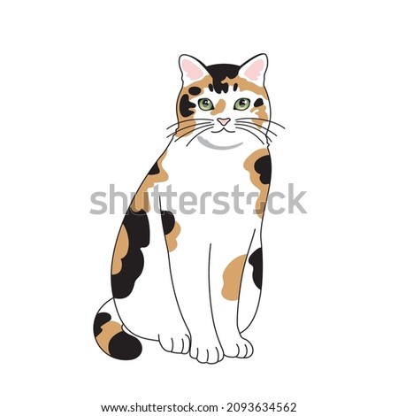 Illustration of a calico cat. Royalty-Free Stock Photo #2093634562