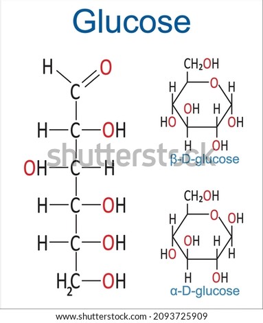 Structural formula of alpha and beta glucose vector and high quality image  Royalty-Free Stock Photo #2093725909