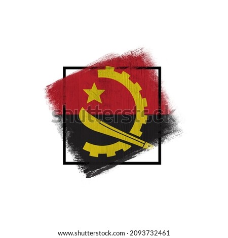 World countries. Frame in colors of national flag. Angola