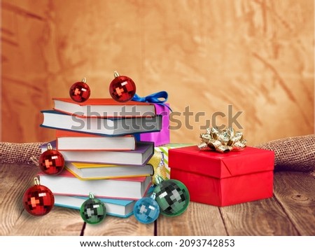 books as christmas gift,christmas present,reading,literature,education,making a gift concept
