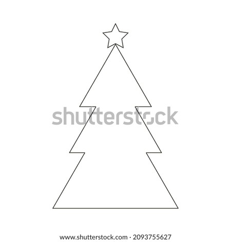 Vector graphics. Christmas tree. Flat style.