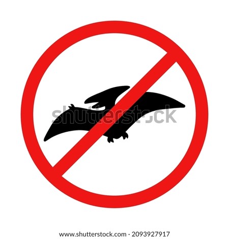 Vector No Dinosaur or Pterodactyl Sign Illustration