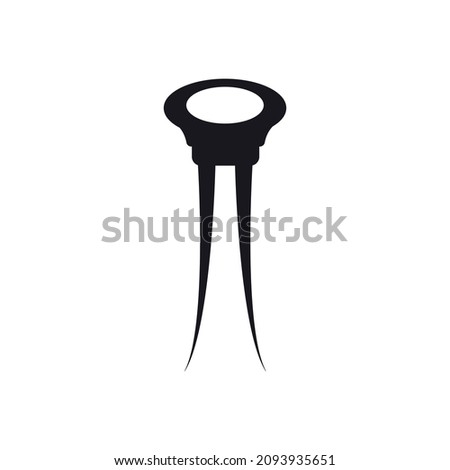 corkscrew clip-art isolated. Uncork bottles of wine, champagne, olive oil. Monochrome silhouette. Vector illustration. Icon for web design