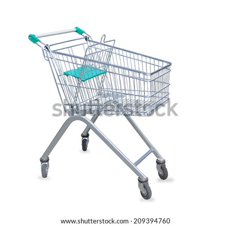 Shopping cart isolated over white