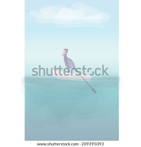 African bird on a boat