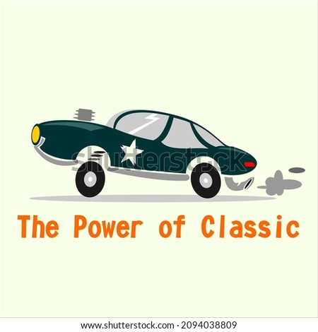 classic american style car vector cartoon