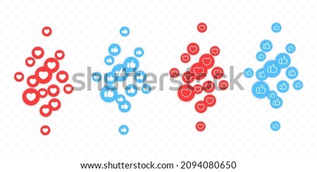 Flying like icon set. Thumb up. Social media concept. Vector line icon for Business and Advertising. Royalty-Free Stock Photo #2094080650