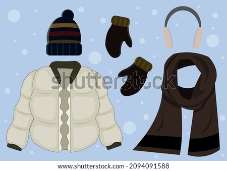 Fashion protection set for season winter clip art