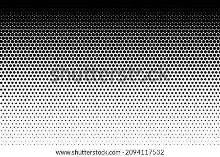 Halftone seamless pattern. Gradient faded dots. Dot background. Half tone texture. Gradation patern. Black color circle isolated on white backdrop for overlay effect. Geometric bg. Vector illustration Royalty-Free Stock Photo #2094117532