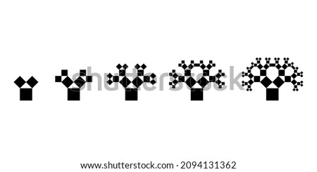 Pythagorean tree fractal in math Royalty-Free Stock Photo #2094131362
