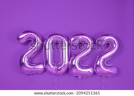 balloons Happy New Year Decorative design elements purple background