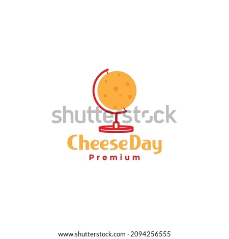 globe with cheese logo icon vector graphic design, illustration idea