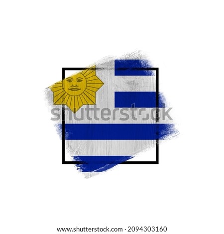 World countries. Frame in colors of national flag. Uruguay