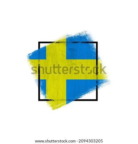 World countries. Frame in colors of national flag. Sweden