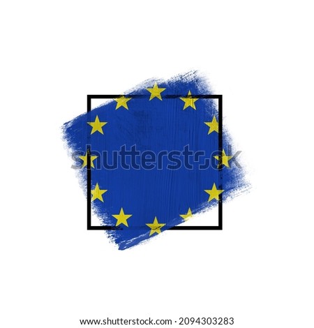 World countries. Frame in colors of Europe Union flag