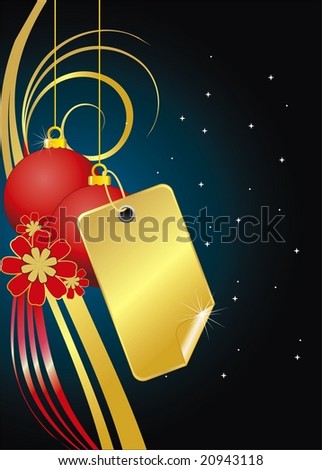 vector illustration of christmas card with balls