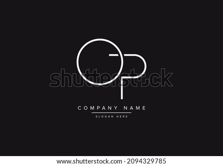 Creative minimal OP monogram logo, letter OP PO initial logo Royalty-Free Stock Photo #2094329785