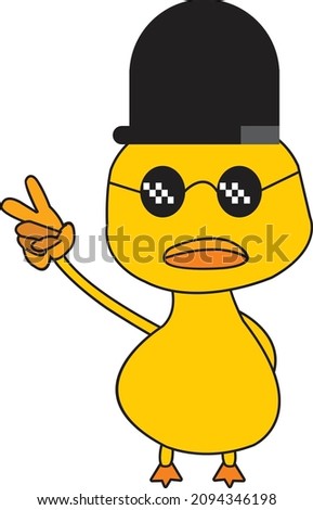 cute duck in cool style with glasses