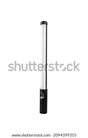 LED RGB lamp stick. Portable battery powered lighting device. Isolate on a white background.
