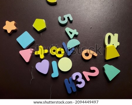 Children's toy alphabet board on the table