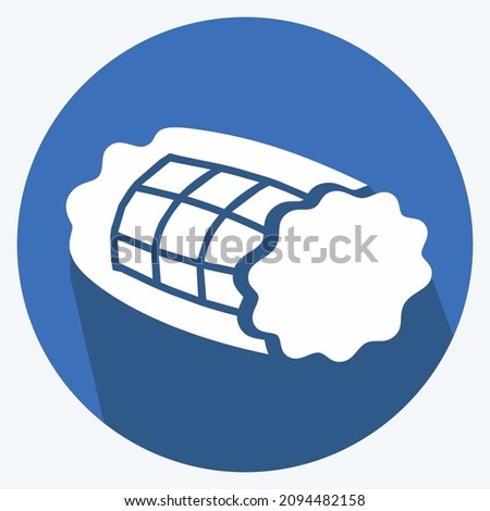 Icon Smoked Ham - Long Shadow Style - Simple illustration,Editable stroke,Design template vector, Good for prints, posters, advertisements, announcements, info graphics, etc.
