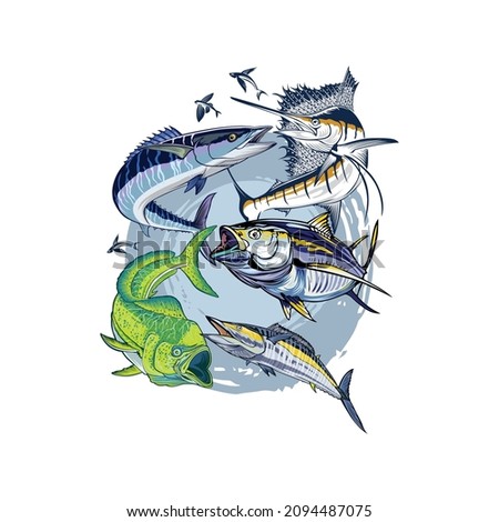 vector logo saltawater Fishing Big Game